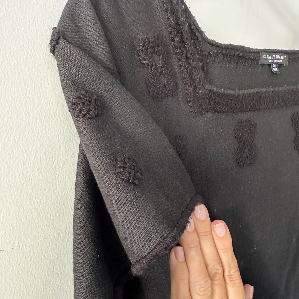 Carla Fernandez Mexican Peasant Top in All Black